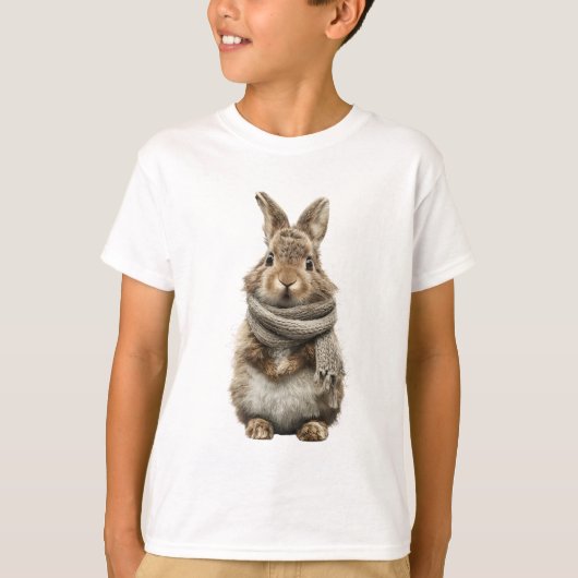 Gebreide sjaal Wilde Konijn Kinderen T-shirt (Voorkant)