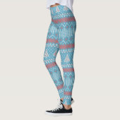Gebreide Steek 10 Kerstbomen Blauw Rood ID208 Leggings (Links)