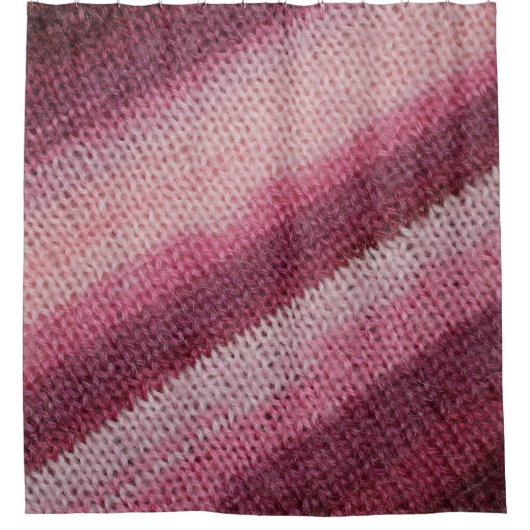 Gebreide stof textuur, paarse-roze abstract. douchegordijn (Voorkant)