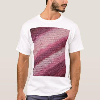 Gebreide stof textuur, paarse-roze abstract. t-shirt