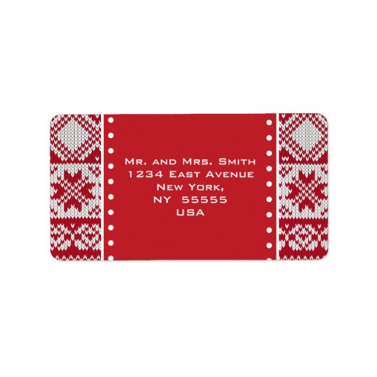 Gebreide talen etiket (Voorkant)