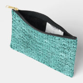 Gebreide Teal Print Make-uptas Etui (Open)