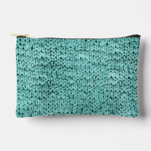Gebreide Teal Print Make-uptas Etui