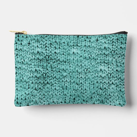 Gebreide Teal Print Make-uptas Etui (Voorkant)
