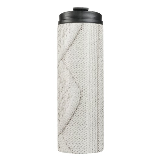 Gebreide trui gezellige trui geborduurde initialen thermosbeker (Voorkant)