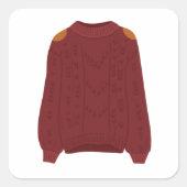 Gebreide trui vierkante sticker (Voorkant)