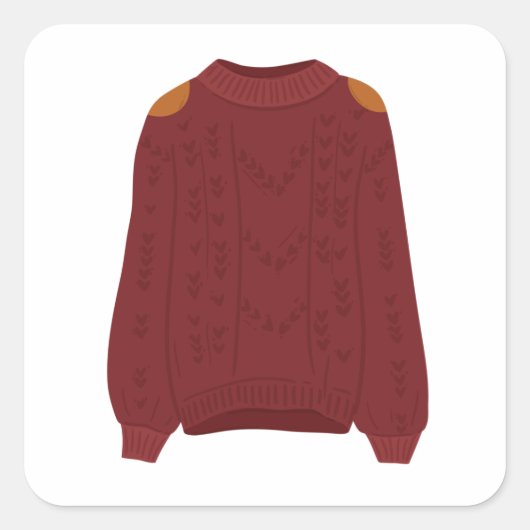 Gebreide trui vierkante sticker (Voorkant)