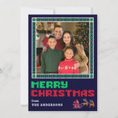 Gebreide Trui Xmas Patroon Vrolijke Kerstfoto Feestdagenkaart (Voorkant)