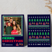 Gebreide Trui Xmas Patroon Vrolijke Kerstfoto Feestdagenkaart
