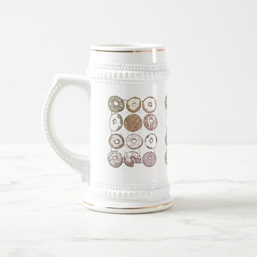 GEBREIDE TWAALF DONUTS Stein Bierpul (Links)