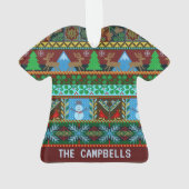 Gebreide Ugly KerstSweater Reindeer | Naam Ornament (achterkant)