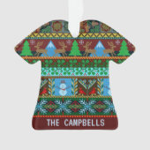 Gebreide Ugly KerstSweater Reindeer | Naam Ornament (voorkant)