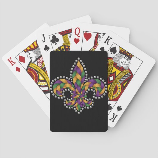 GEBREIDE UITZIENDE MARDI GRAS FLEUR DE LIS POKERKAARTEN (Achterkant)