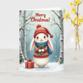 Gebreide Winter Creatuur Kaart (Gele Bloem)