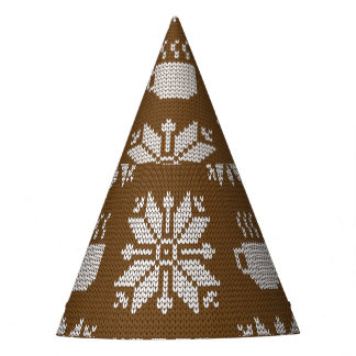 Gebreide winter: decoratieve theekopjes feesthoedjes