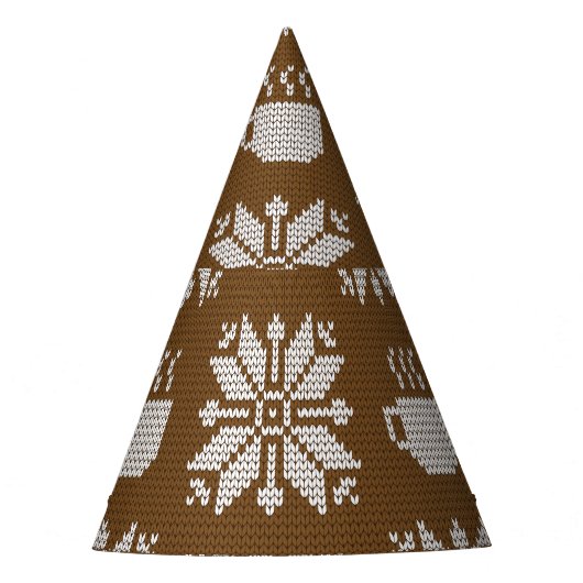 Gebreide winter: decoratieve theekopjes feesthoedjes (Voorkant)