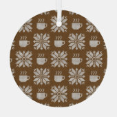 Gebreide winter: decoratieve theekopjes glas ornament (Achterkant)