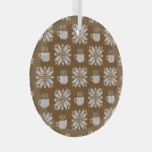 Gebreide winter: decoratieve theekopjes glas ornament (Voorkant Rechts)