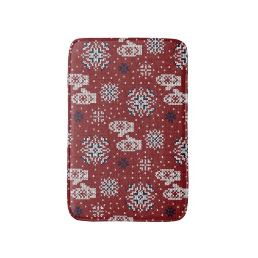 Gebreide winter kerst decoratief patroon badmat (Voorkant Verticaal)