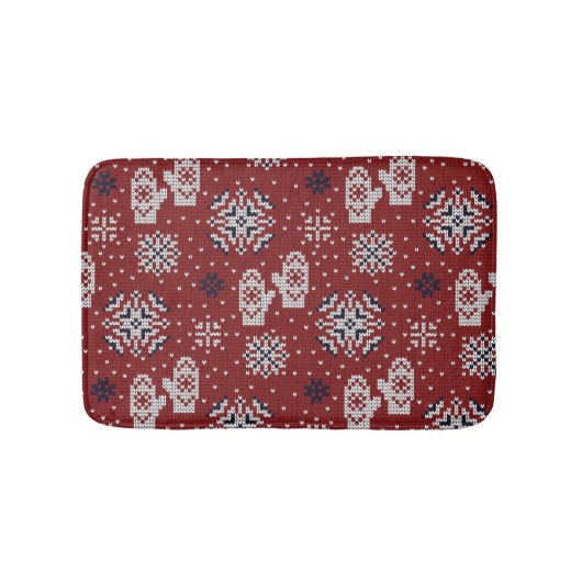 Gebreide winter kerst decoratief patroon badmat (Voorkant)