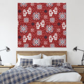 Gebreide winter kerst decoratief patroon canvas afdruk (Insitu (Slaapkamer))
