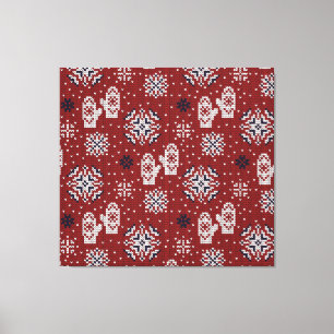 Gebreide winter kerst decoratief patroon canvas afdruk