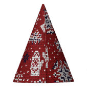 Gebreide winter kerst decoratief patroon feesthoedjes (Achterkant)