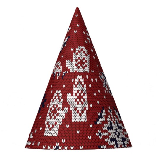 Gebreide winter kerst decoratief patroon feesthoedjes (Voorkant)