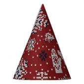 Gebreide winter kerst decoratief patroon feesthoedjes (Links)