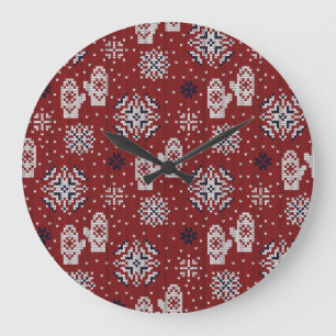 Gebreide winter kerst decoratief patroon grote klok