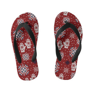 Gebreide winter kerst decoratief patroon kinder teenslippers