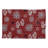 Gebreide winter kerst decoratief patroon kussensloop (Achterkant)