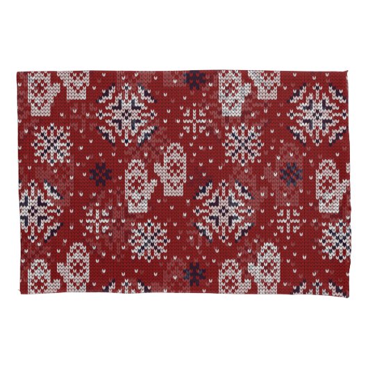 Gebreide winter kerst decoratief patroon kussensloop (Voorkant)