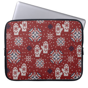 Gebreide winter kerst decoratief patroon laptop sleeve