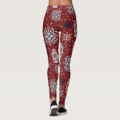 Gebreide winter kerst decoratief patroon leggings (Achterkant)