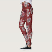 Gebreide winter kerst decoratief patroon leggings (Links)
