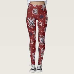 Gebreide winter kerst decoratief patroon leggings