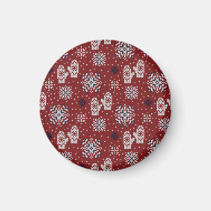 Gebreide winter kerst decoratief patroon magneet