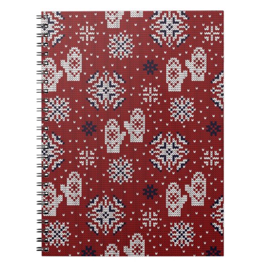 Gebreide winter kerst decoratief patroon notitieboek (Voorkant)