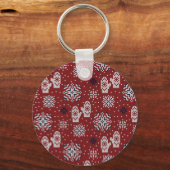 Gebreide winter kerst decoratief patroon sleutelhanger (Voorkant)