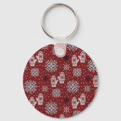 Gebreide winter kerst decoratief patroon sleutelhanger (Achterkant)