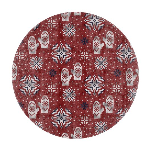 Gebreide winter kerst decoratief patroon snijplank (Voorkant)