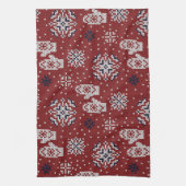 Gebreide winter kerst decoratief patroon theedoek (Verticaal)