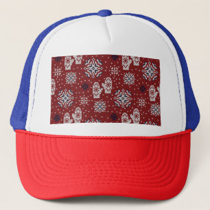 Gebreide winter kerst decoratief patroon trucker pet