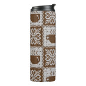 Gebreide winterbekers: warm drankpatroon. thermosbeker (Gedraaid links)