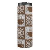 Gebreide winterbekers: warm drankpatroon. thermosbeker (Achterkant)