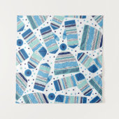 Gebreide winterkleding: Gezellig naadloos patroon. Wandkleed (Voorkant (horizontaal))