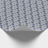 Gebreide winterpinguïns decoratief patroon cadeaupapier (Hoek)