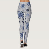 Gebreide winterpinguïns decoratief patroon leggings (Achterkant)