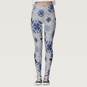 Gebreide winterpinguïns decoratief patroon leggings